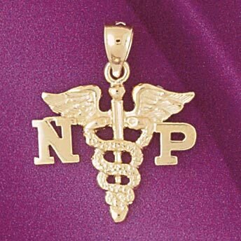 Medical Sign Pendant Necklace Charm Bracelet in Yellow, White or Rose Gold 4706