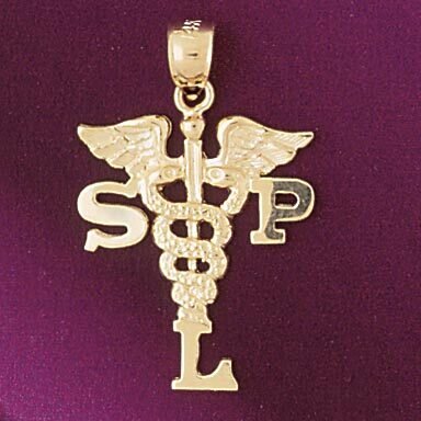 Dazzlers Jewelry Medical Sign Pendant Necklace Charm Bracelet in Yellow, White or Rose Gold 4710, M…