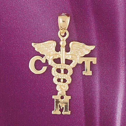 Medical Sign Pendant Necklace Charm Bracelet in Yellow, White or Rose Gold 4713