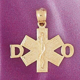 Medical Sign Pendant Necklace Charm Bracelet in Yellow, White or Rose Gold 4714