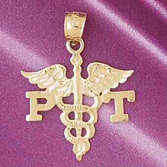Medical Sign Pendant Necklace Charm Bracelet in Yellow, White or Rose Gold 4715