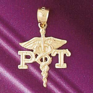 Medical Sign Pendant Necklace Charm Bracelet in Yellow, White or Rose Gold 4716