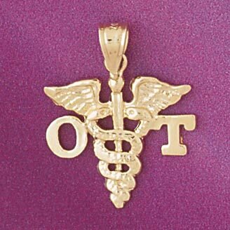 Medical Sign Pendant Necklace Charm Bracelet in Yellow, White or Rose Gold 4720