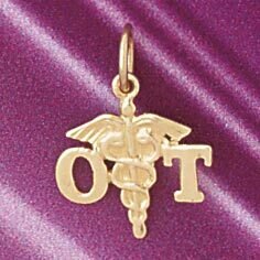 Medical Sign Pendant Necklace Charm Bracelet in Yellow, White or Rose Gold 4722