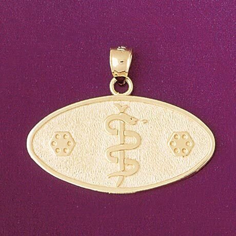 Medical Sign Pendant Necklace Charm Bracelet in Yellow, White or Rose Gold 4726