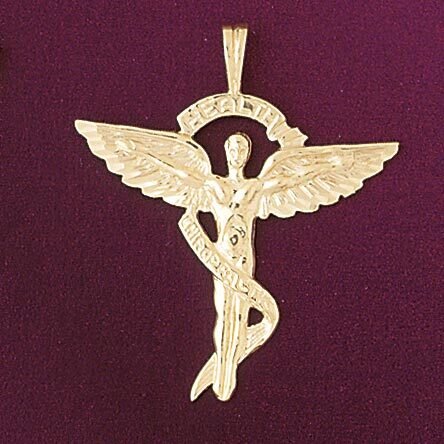 Medical Sign Pendant Necklace Charm Bracelet in Yellow, White or Rose Gold 4737