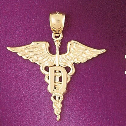 Medical Sign Pendant Necklace Charm Bracelet in Yellow, White or Rose Gold 4742