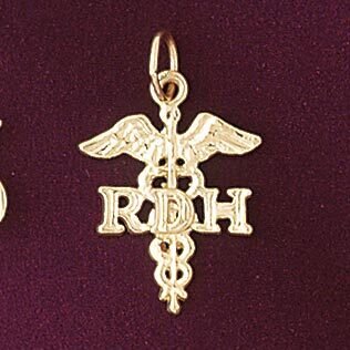 Medical Sign Pendant Necklace Charm Bracelet in Yellow, White or Rose Gold 4744