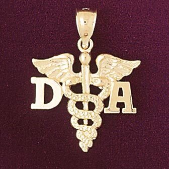 Medical Sign Pendant Necklace Charm Bracelet in Yellow, White or Rose Gold 4745
