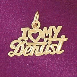 Dentist Pendant Necklace Charm Bracelet in Yellow, White or Rose Gold 4748