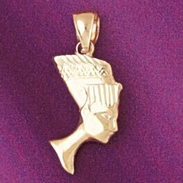 Dazzlers Jewelry Egyptian Cleopatra Pendant Necklace Charm Bracelet in Yellow, White or Rose Gold 4…