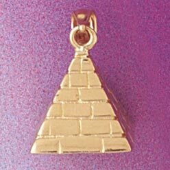 Dazzlers Jewelry Egyptian Pyramid Pendant Necklace Charm Bracelet in Yellow, White or Rose Gold 478…