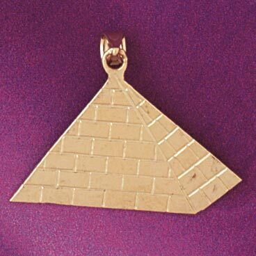 Egyptian Pyramid Pendant Necklace Charm Bracelet in Yellow, White or Rose Gold 4783