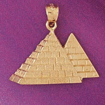 Egyptian Pyramid Pendant Necklace Charm Bracelet in Yellow, White or Rose Gold 4787