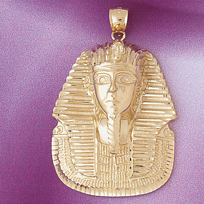 Egyptian Pharaoh Pendant Necklace Charm Bracelet in Yellow, White or Rose Gold 4790