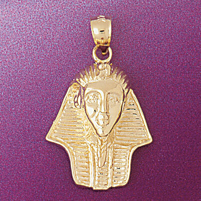 Egyptian Pharaoh Pendant Necklace Charm Bracelet in Yellow, White or Rose Gold 4792
