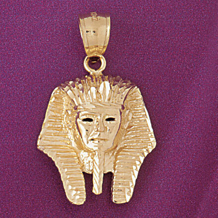 Egyptian Pharaoh Pendant Necklace Charm Bracelet in Yellow, White or Rose Gold 4794