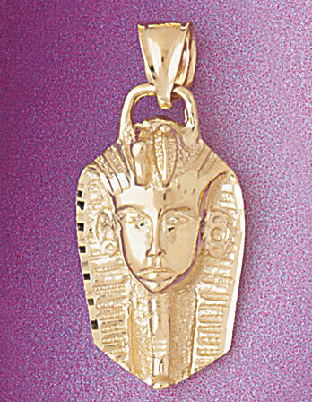 Egyptian Pharaoh Pendant Necklace Charm Bracelet in Yellow, White or Rose Gold 4795