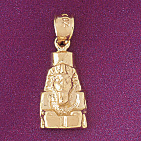 Egyptian Pharaoh Pendant Necklace Charm Bracelet in Yellow, White or Rose Gold 4798