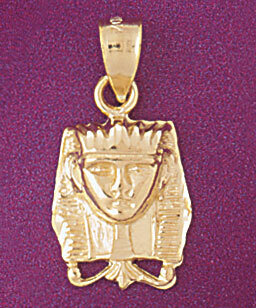 Egyptian Pharaoh Pendant Necklace Charm Bracelet in Yellow, White or Rose Gold 4799