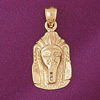 Egyptian Pharaoh Pendant Necklace Charm Bracelet in Yellow, White or Rose Gold 4800