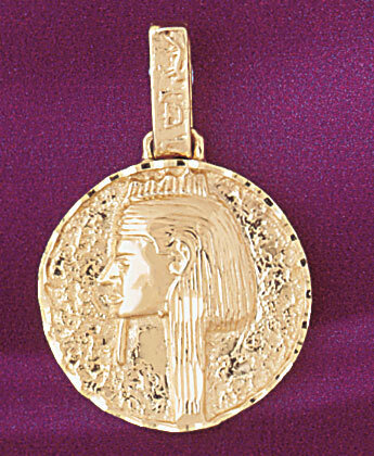 Egyptian Pharaoh Pendant Necklace Charm Bracelet in Yellow, White or Rose Gold 4804