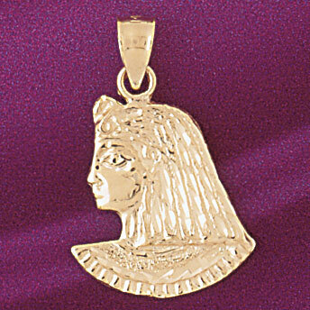 Egyptian Pharaoh Pendant Necklace Charm Bracelet in Yellow, White or Rose Gold 4805