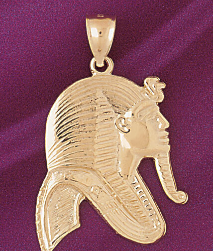 Egyptian Pharaoh Pendant Necklace Charm Bracelet in Yellow, White or Rose Gold 4806