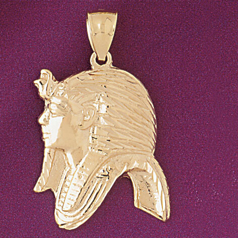 Egyptian Pharaoh Pendant Necklace Charm Bracelet in Yellow, White or Rose Gold 4807