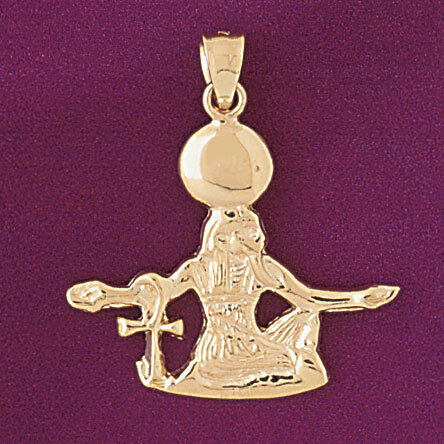 Egyptian Pharaoh Pendant Necklace Charm Bracelet in Yellow, White or Rose Gold 4810