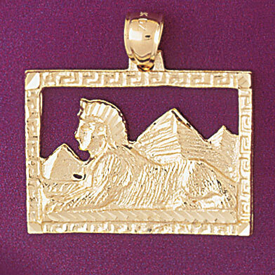 Egyptian Pharaoh Pendant Necklace Charm Bracelet in Yellow, White or Rose Gold 4812