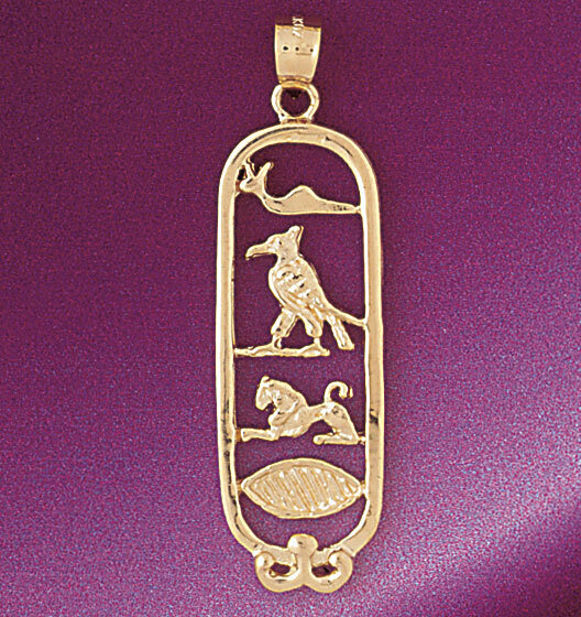Egyptian Sign Pendant Necklace Charm Bracelet in Yellow, White or Rose Gold 4814