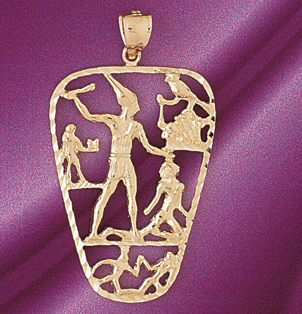 Dazzlers Jewelry Egyptian Sign Pendant Necklace Charm Bracelet in Yellow, White or Rose Gold 4815, …