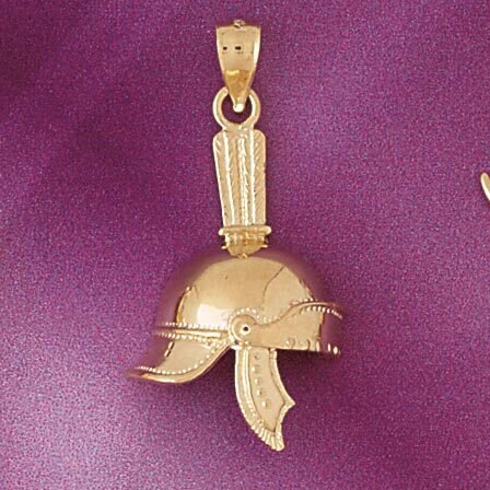 Roman Fighter Pendant Necklace Charm Bracelet in Yellow, White or Rose Gold 4820