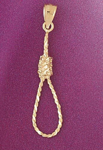Hanging Rope Pendant Necklace Charm Bracelet in Yellow, White or Rose Gold 4826