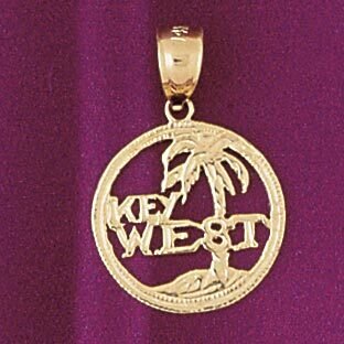 Key West Pendant Necklace Charm Bracelet in Yellow, White or Rose Gold 4851