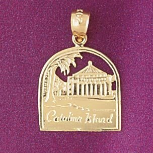 Dazzlers Jewelry Catalina Island Pendant Necklace Charm Bracelet in Yellow, White or Rose Gold 4856…