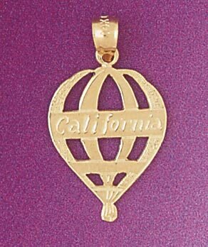 California Pendant Necklace Charm Bracelet in Yellow, White or Rose Gold 4864