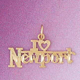Dazzlers Jewelry I Love Newport Pendant Necklace Charm Bracelet in Yellow, White or Rose Gold 4871,…