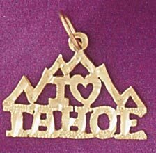 Dazzlers Jewelry I Love Tahoe Pendant Necklace Charm Bracelet in Yellow, White or Rose Gold 4875, M…