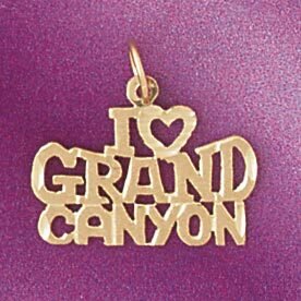 I Love Grand Canyon Pendant Necklace Charm Bracelet in Yellow, White or Rose Gold 4876