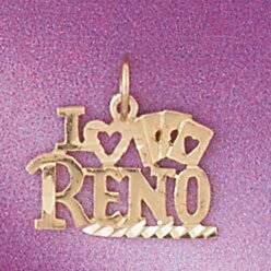 Dazzlers Jewelry I Love Reno Pendant Necklace Charm Bracelet in Yellow, White or Rose Gold 4877, MP…