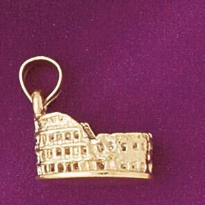 Colosseum In Rome Pendant Necklace Charm Bracelet in Yellow, White or Rose Gold 4930