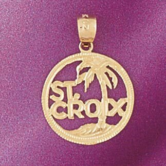 Saint Crox Pendant Necklace Charm Bracelet in Yellow, White or Rose Gold 4941