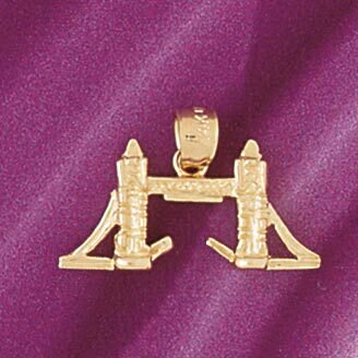 London Bridge Pendant Necklace Charm Bracelet in Yellow, White or Rose Gold 4948
