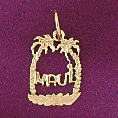 Dazzlers Jewelry Maui Hawaii Pendant Necklace Charm Bracelet in Yellow, White or Rose Gold 4966, MP…