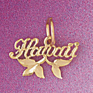 Dazzlers Jewelry Hawaii Pendant Necklace Charm Bracelet in Yellow, White or Rose Gold 4981, MPN: DZ…