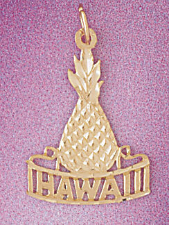 Hawaii Pendant Necklace Charm Bracelet in Yellow, White or Rose Gold 4982