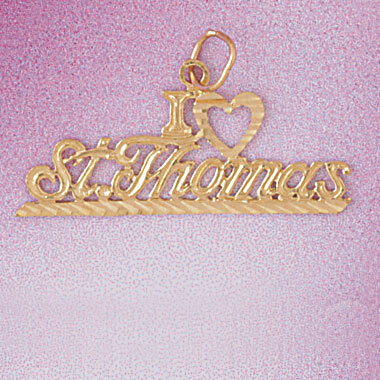 Saint Thomas Hawaii Pendant Necklace Charm Bracelet in Yellow, White or Rose Gold 4990