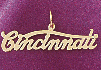 Cincinnati Pendant Necklace Charm Bracelet in Yellow, White or Rose Gold 4999
